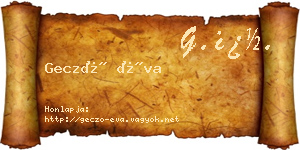 Gecző Éva névjegykártya